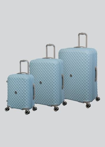 Light blue hard shell suitcase deals
