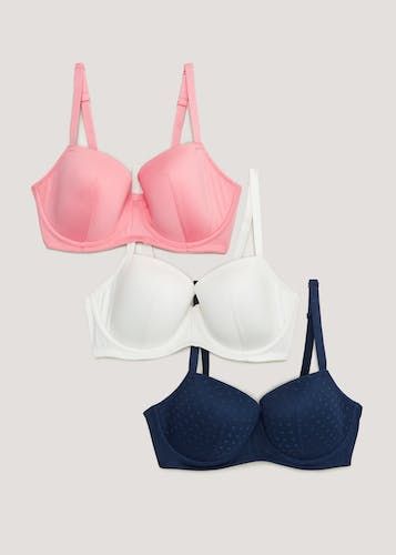 3 Pack Lilac Embroidered Bras