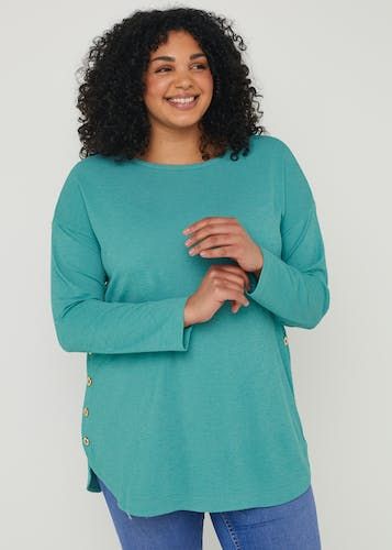 Buy Papaya Curve Teal Button Tunic Top Online in Oman from Matalan