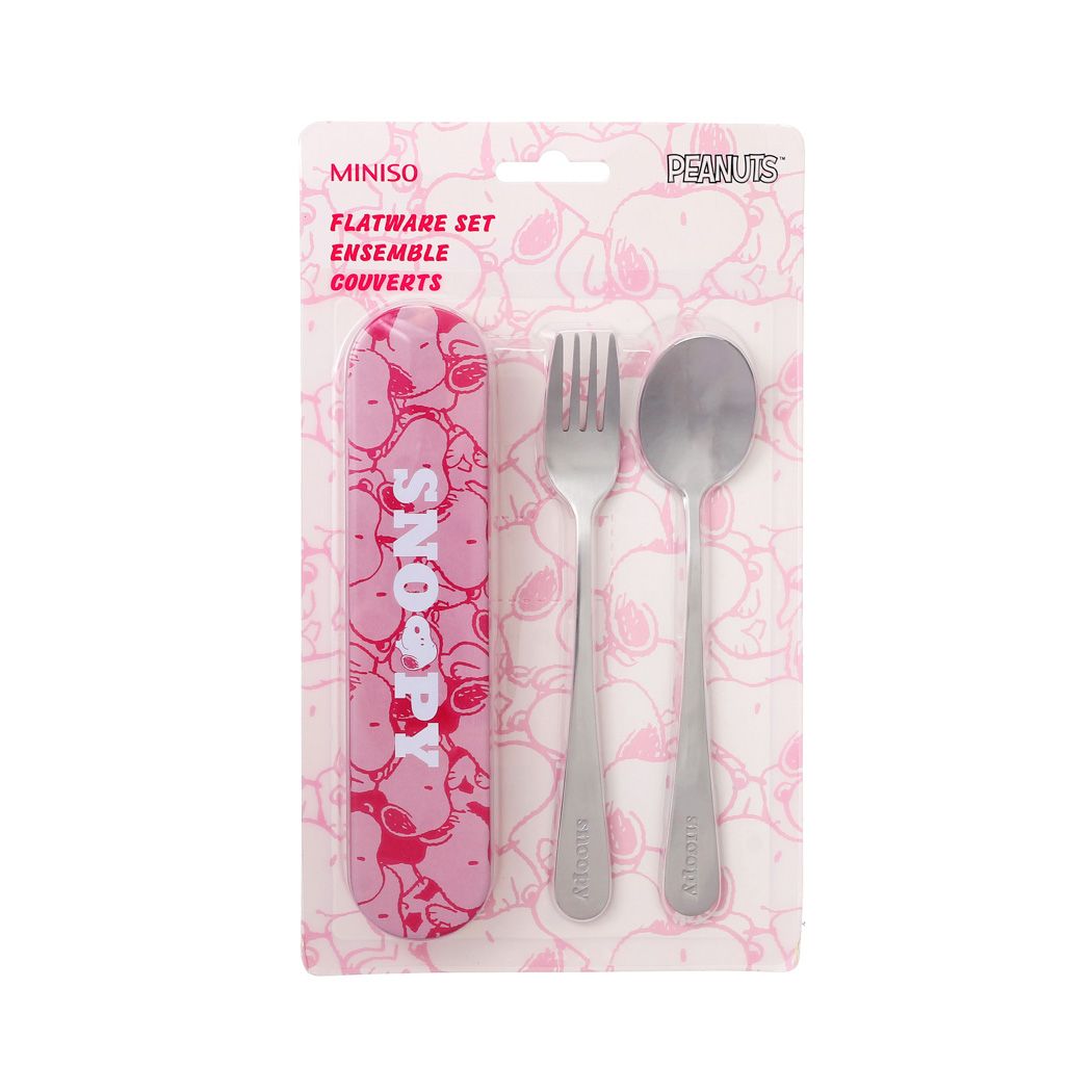 Buy Snoopy Collection Flatware Set (Fork & Spoon)-Pink Online in