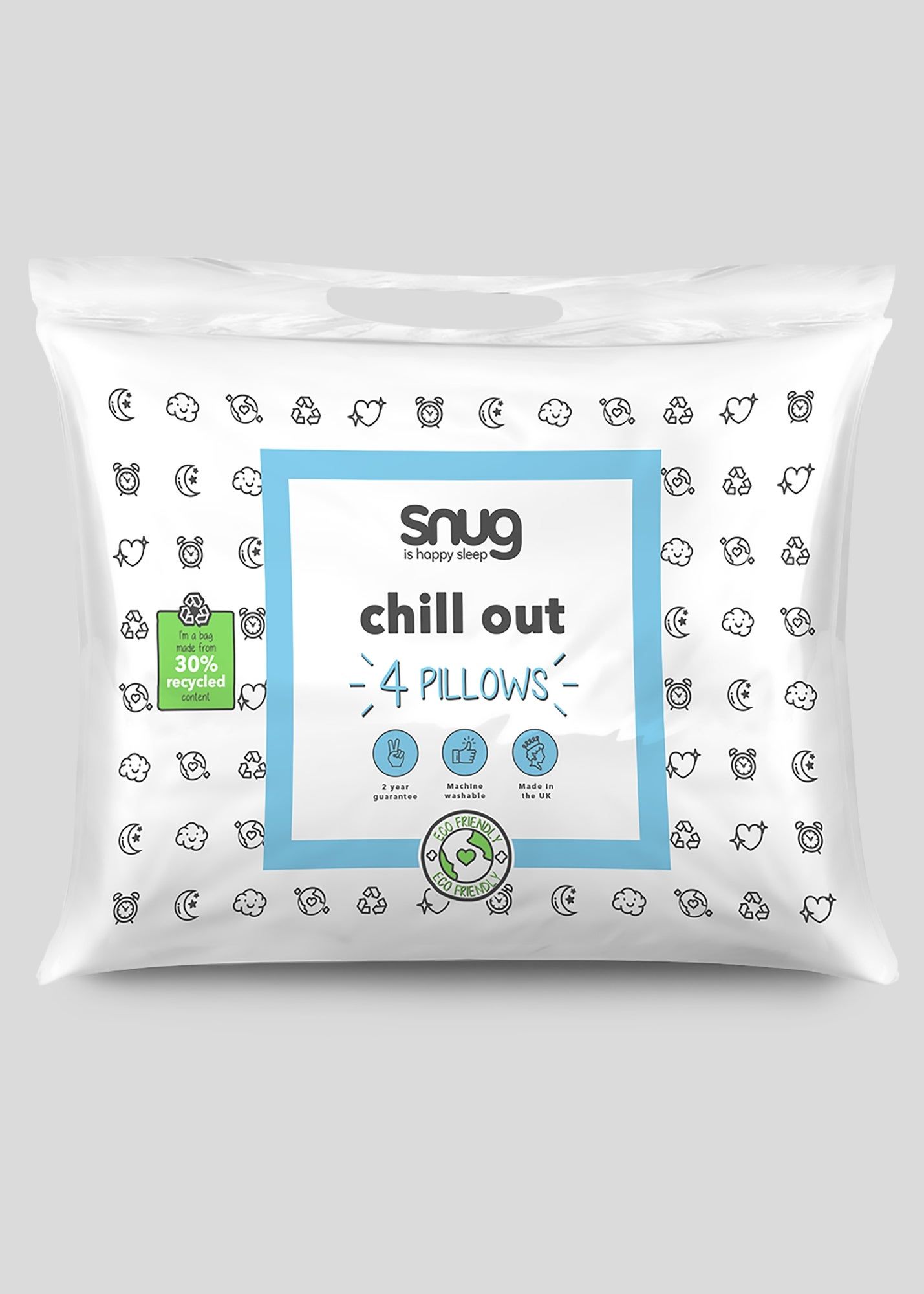 Buy Snug 4 Pack Chill Out Pillow Set White One Size Online in Oman from Matalan