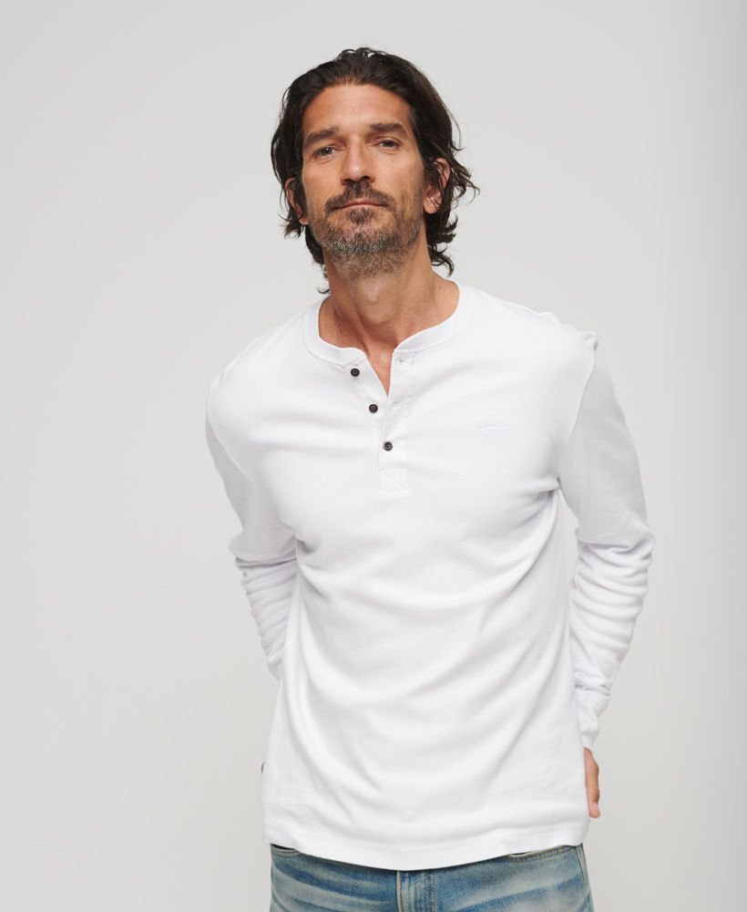 Buy Vintage Logo Embroidered Henley Top Online in Saudi Arabia - bfab