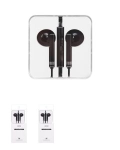 Wire Control In-ear Earphones with Mic Black Model:1318#