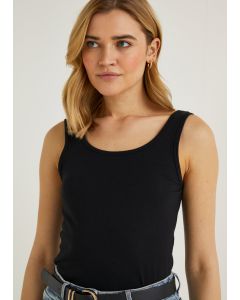 Black Essential Vest Top