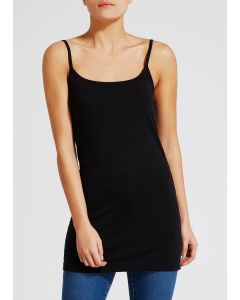 Black Essential Longline Cami Top