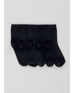 5 Pack  Ankle Socks-Black-One Size