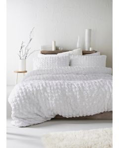 100% Cotton Seersucker Duvet Cover-White-Super King