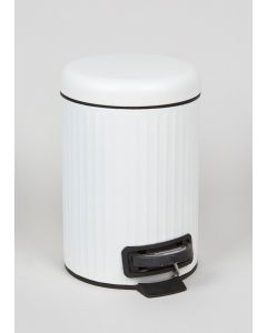 Retro Ridged Pedal Bin (26cm x 17cm)-White