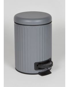 Retro Ridged Pedal Bin (26cm x 17cm)-Grey