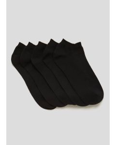 5 Pack Trainer Socks-Black-One Size