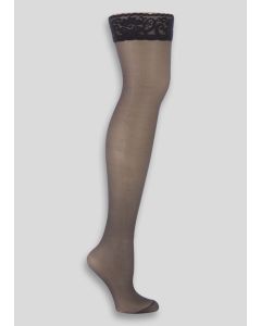 10 Denier Gloss Lace Hold-Ups