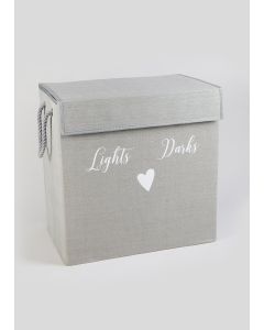 Lights & Darks Section Laundry Basket-Grey-One Size