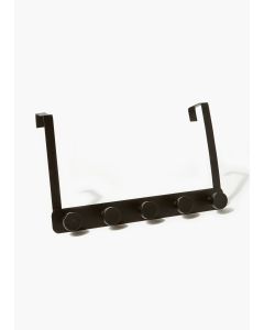 Metal Over Door Hooks (33cm x 20cm x 9cm)-Black