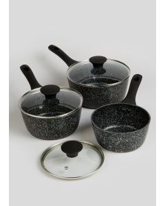 3 Pack Salter Megastone Pan Set Grey-Black-One Size-Home