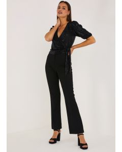 Et Vous Black Bootcut Trousers (Regular)