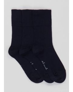 3 Pack Gentle Grip Ankle Socks-Black-One Size