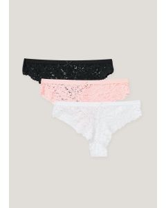 3 Pack Lace Brazilian Knickers