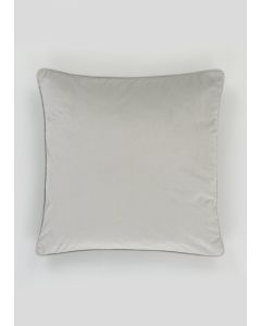 Large Velvet Cushion - Silver - One Size