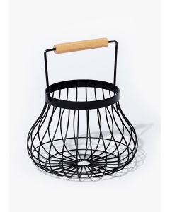 Wire Egg Basket (14cm x 13cm)-Black