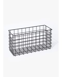 Slim Wire Storage Basket (21cm x 40cm x 16cm)-Black