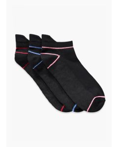 3 Pack Trainer Socks-Black-One Size