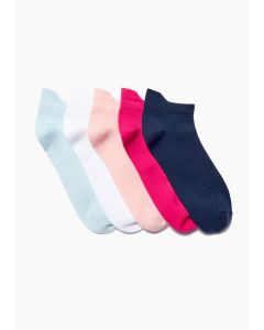 5 Pack Microfibre Trainer Socks-Multi-One Size