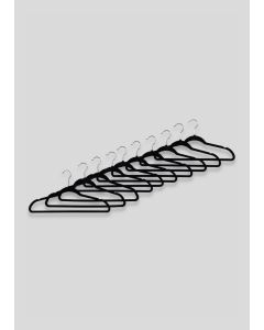 10 Pack Velour Hangers-Black-One Size