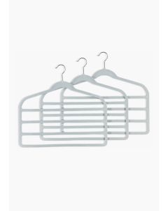 3 Pack Velour Trouser Hangers-Grey-One Size