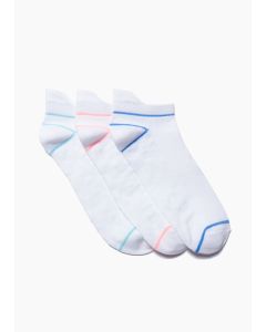 3 Pack Trainer Socks-White-One Size