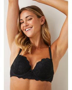 Black Lace Detail Bra