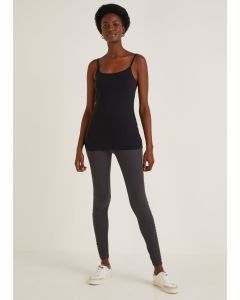 Black Denim Look Ankle Length Leggings-w