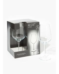 4 Pack Red Wine Glasses (22cm x 6cm)-Clear