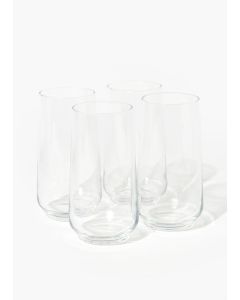 4 Pack Tall Glasses Clear-Clear-One Size