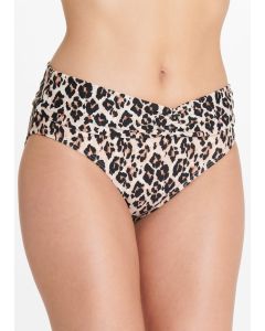 Leopard Print Fold Over Bikini Briefs