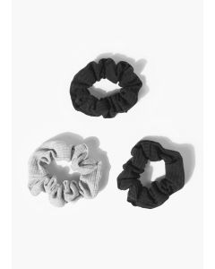 3 Pack Jersey Scrunchy-Black-One Size