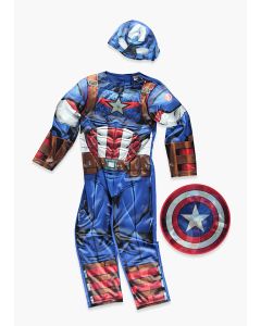 Kids Marvel Captain America Fancy Dress Costume (3-9yrs)