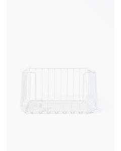 Wire Stackable Storage Basket (13.5cm x 25cm)-White