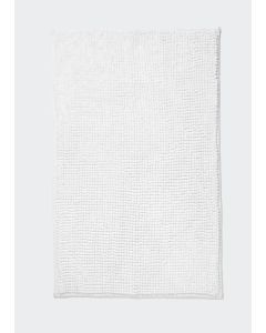 White Chenille Bath Mat (45Cm X 75Cm)-White