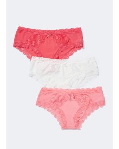 Three pack Micro Lace Short Knickers