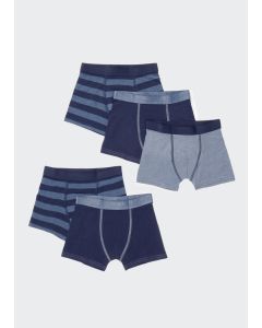 Boys 5 Pack Blue Stripe Trunks (2-16yrs)