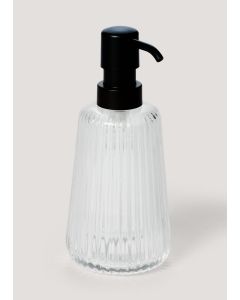 Clear Ribbed Glass Soap Dispenser