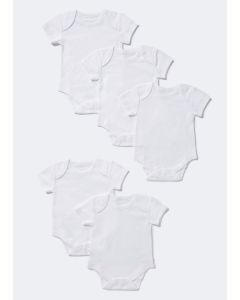 Matalan Baby 5 Pack White Bodysuits (Tiny Baby-23mths)