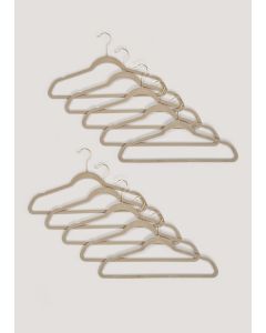 10 Pack Velour Hangers Natural-Beige-One Size