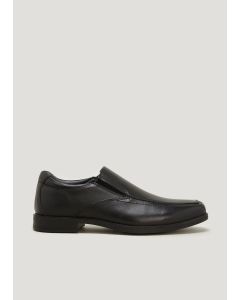 Matalan Soleflex Black Real Leather Apron Shoes