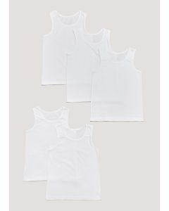 Kids 5 Pack White Vests (2-13yrs)