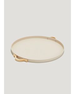 Natural Round Metal Tray (37cm)-Beige