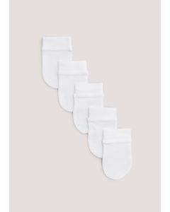 5 Pack Baby Scratch Mitts-White-One Size