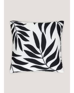 Black Leaf Outdoor Cushion (43cm x 43cm)