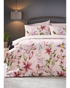  Trailing Floral Duvet Cover-Pink-Single