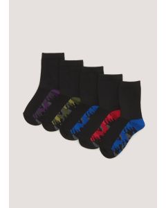 Boys 5 Pack Camo Ankle Socks (Younger 6-Older 6.5)